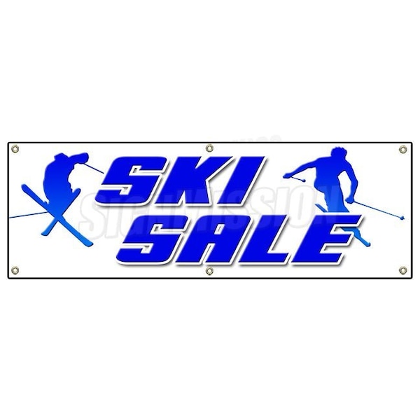 Signmission SKI SALE BANNER SIGN snow water winter boots clothes poles name brand skier B-72 Ski Sale - main